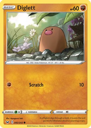 Diglett 92/202 - SWSH01 Sword & Shield Base Set - Poke-Collect