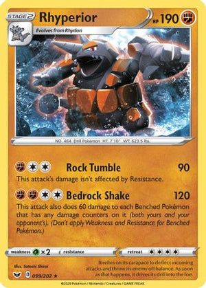 Rhyperior 99/202 - Sword & Shield Reverse Holofoil - Poke-Collect