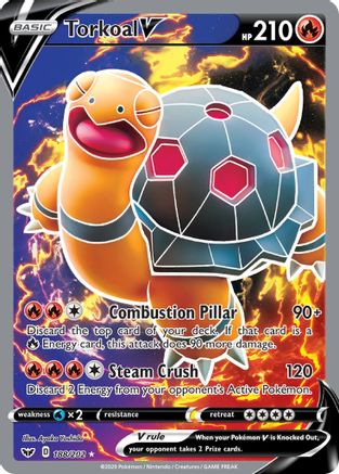 Torkoal V 188/202 - Sword & Shield Holofoil - Poke-Collect