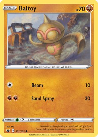 Baltoy (101) 101/202 - SWSH01 Sword & Shield Base Set Reverse Holofoil - Poke-Collect