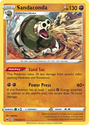 Sandaconda 110/202 - Sword & Shield Holofoil - Poke-Collect