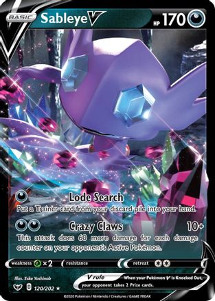 Sableye V 120/202 - Sword & Shield Holofoil - Poke-Collect
