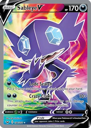 Sableye V (Full Art) 194/202 - SWSH01 Sword & Shield Base Set Holofoil - Poke-Collect