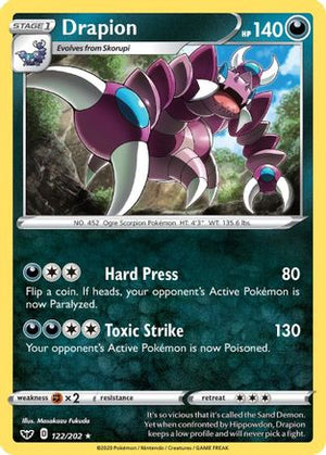 Drapion 122/202 - SWSH01 Sword & Shield Base Set - Poke-Collect