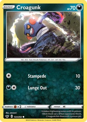 Croagunk 123/202 - Sword & Shield Reverse Holofoil