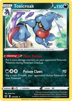 Toxicroak 124/202 - Sword & Shield Holofoil - Poke-Collect