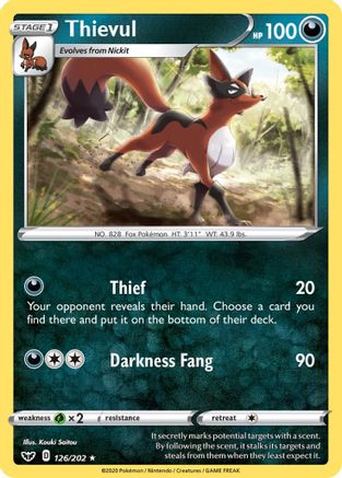 Thievul 126/202 - Sword & Shield Reverse Holofoil - Poke-Collect