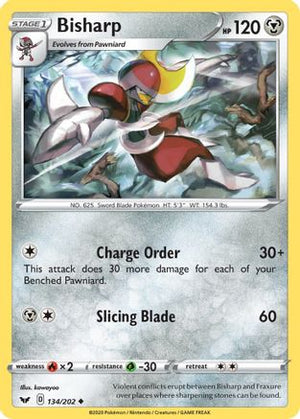 Bisharp 134/202 - Sword & Shield Reverse Holofoil