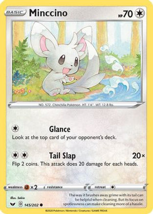 Minccino 145/202 - Sword & Shield Reverse Holofoil - Poke-Collect