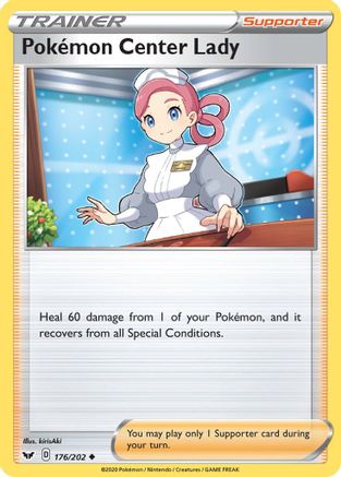 Pokemon Center Lady 176/202 - SWSH01 Sword & Shield Base Set Reverse Holofoil - Poke-Collect