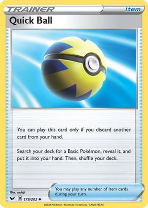 Quick Ball 179/202 - SWSH01 Sword & Shield Base Set Reverse Holofoil - Poke-Collect