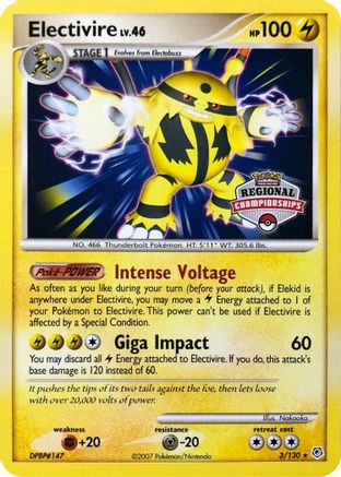 Electivire - 3/130 (Regional Championships) 3 - League & Championship Cards - Poke-Collect