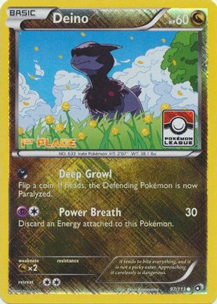 Deino - 97/113 (Pokemon League) [1st Place] 97 - League & Championship Cards Reverse Holofoil - Poke-Collect