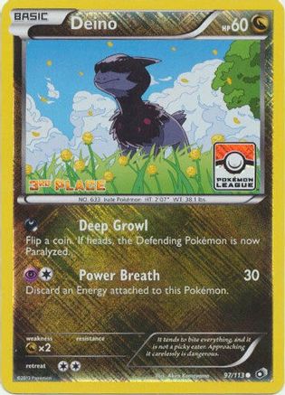 Deino - 97/113 (Pokemon League) [3rd Place] 97 - League & Championship Cards Reverse Holofoil - Poke-Collect