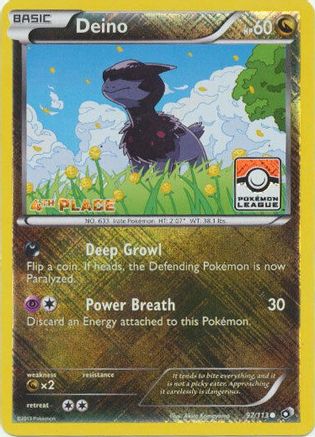 Deino - 97/113 (Pokemon League) [4th Place] 97 - League & Championship Cards Reverse Holofoil - Poke-Collect