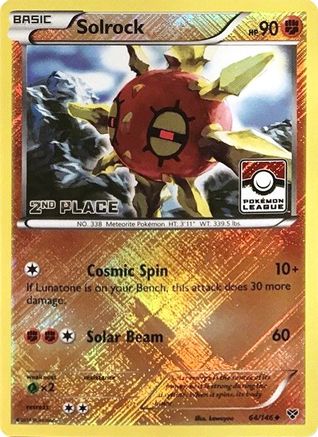 Solrock - 64/146 (Pokemon League) [2nd Place] 64 - League & Championship Cards Reverse Holofoil - Poke-Collect