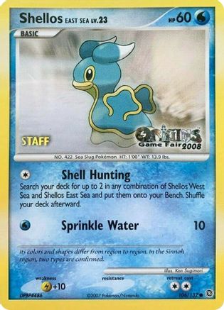 Shellos East Sea - 106/132 (Origins Game Fair 2008) [Staff] 106 - Nintendo Promos - Poke-Collect