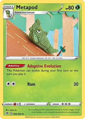 Metapod 2/192 - Rebel Clash Reverse Holofoil - Poke-Collect