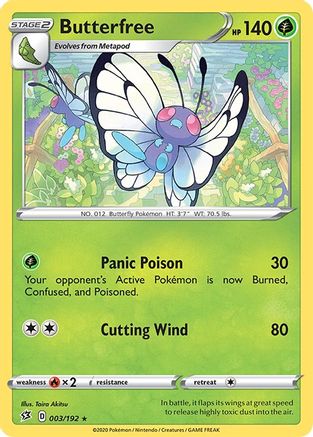 Butterfree 3/192 - SWSH02 Rebel Clash Holofoil - Poke-Collect