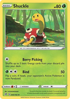 Shuckle 5/192 - Rebel Clash Reverse Holofoil - Poke-Collect