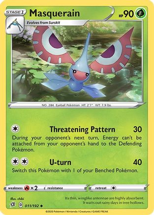 Masquerain 11/192 - SWSH02 Rebel Clash Reverse Holofoil - Poke-Collect