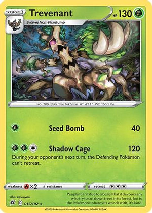 Trevenant 15/192 - Rebel Clash Reverse Holofoil - Poke-Collect