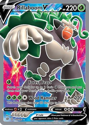 Rillaboom V (Full Art) 175/192 - SWSH02 Rebel Clash Holofoil - Poke-Collect