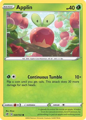 Applin 20/192 - Rebel Clash Reverse Holofoil - Poke-Collect
