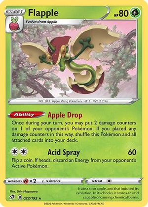 Flapple 22/192 - SWSH02 Rebel Clash Holofoil - Poke-Collect
