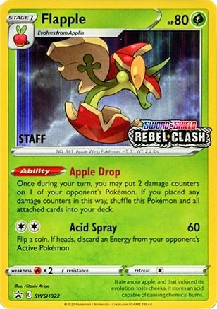 Flapple - SWSH022 (Prerelease Promo) [Staff] SWSH022 - SWSH Sword & Shield Promo Cards Holofoil - Poke-Collect