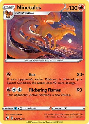 Ninetales 25/192 - Rebel Clash Reverse Holofoil - Poke-Collect