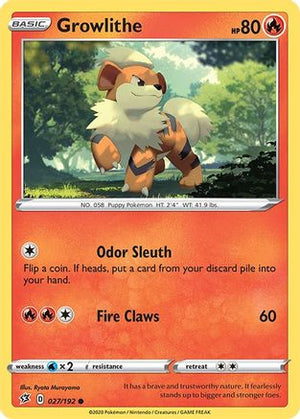 Growlithe 27/192 - SWSH02 Rebel Clash Reverse Holofoil - Poke-Collect