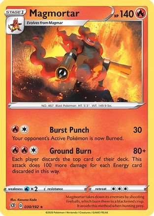 Magmortar 30/192 - SWSH02 Rebel Clash Reverse Holofoil - Poke-Collect