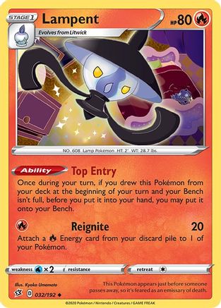 Lampent 32/192 - SWSH02 Rebel Clash Reverse Holofoil - Poke-Collect