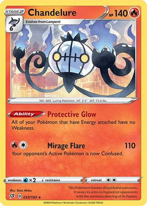 Chandelure 33/192 - SWSH02 Rebel Clash Reverse Holofoil - Poke-Collect