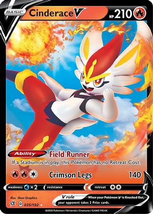 Cinderace V 35/192 - SWSH02 Rebel Clash Holofoil - Poke-Collect