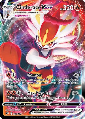 Cinderace VMAX 36/192 - SWSH02 Rebel Clash Holofoil - Poke-Collect