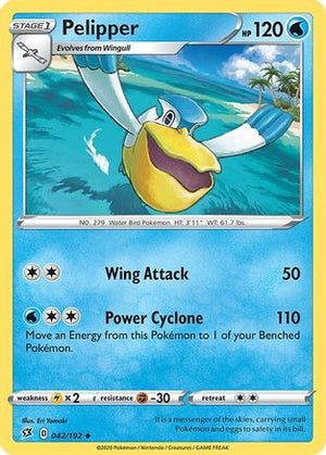Pelipper 42/192 - Rebel Clash Reverse Holofoil - Poke-Collect