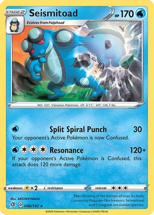 Seismitoad 46/192 - SWSH02 Rebel Clash Reverse Holofoil - Poke-Collect