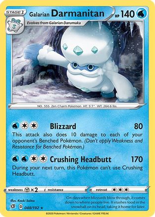 Galarian Darmanitan 48/192 - SWSH02 Rebel Clash Reverse Holofoil - Poke-Collect