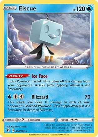 Eiscue 54/192 - Rebel Clash Reverse Holofoil - Poke-Collect