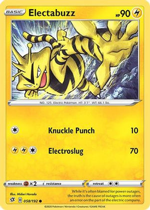 Electabuzz 58/192 - SWSH02 Rebel Clash - Poke-Collect