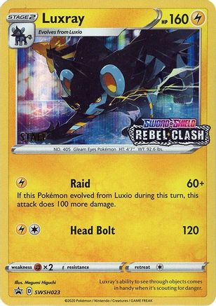 Luxray - SWSH023 (Prerelease Promo) [Staff] SWSH023 - SWSH Sword & Shield Promo Cards Holofoil - Poke-Collect