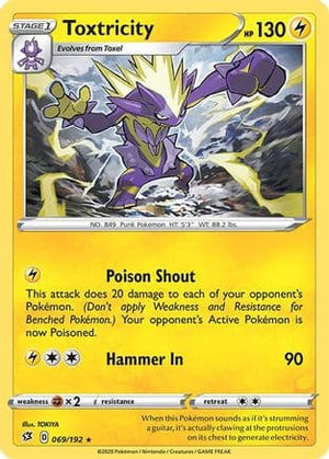 Toxtricity 69/192 - Rebel Clash Reverse Holofoil - Poke-Collect