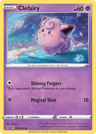 Clefairy 74/192 - SWSH02 Rebel Clash Reverse Holofoil - Poke-Collect