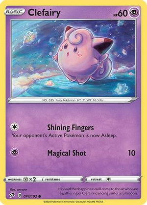 Clefairy 74/192 - Rebel Clash Reverse Holofoil