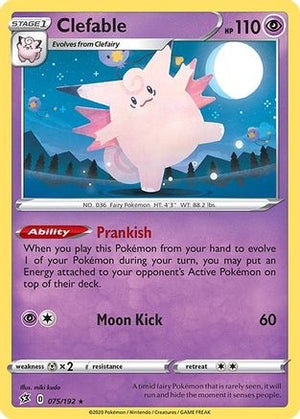 Clefable 75/192 - SWSH02 Rebel Clash Reverse Holofoil - Poke-Collect