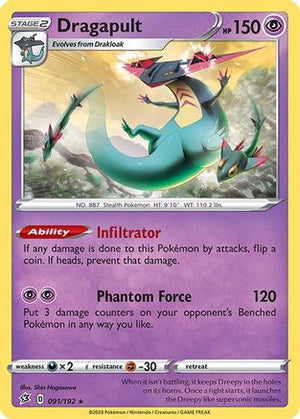 Dragapult 91/192 - SWSH02 Rebel Clash Reverse Holofoil - Poke-Collect
