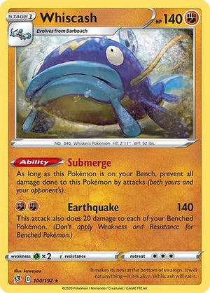 Whiscash 100/192 - Rebel Clash - Poke-Collect