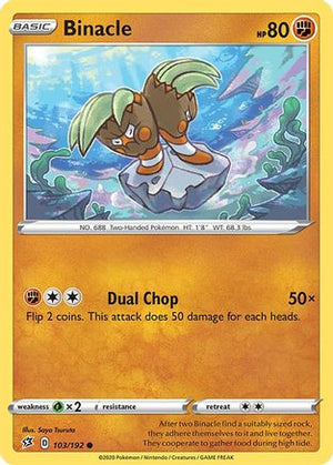 Binacle 103/192 - Rebel Clash Reverse Holofoil - Poke-Collect